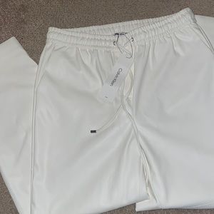 Calvin Klein Suit White Leather Pants